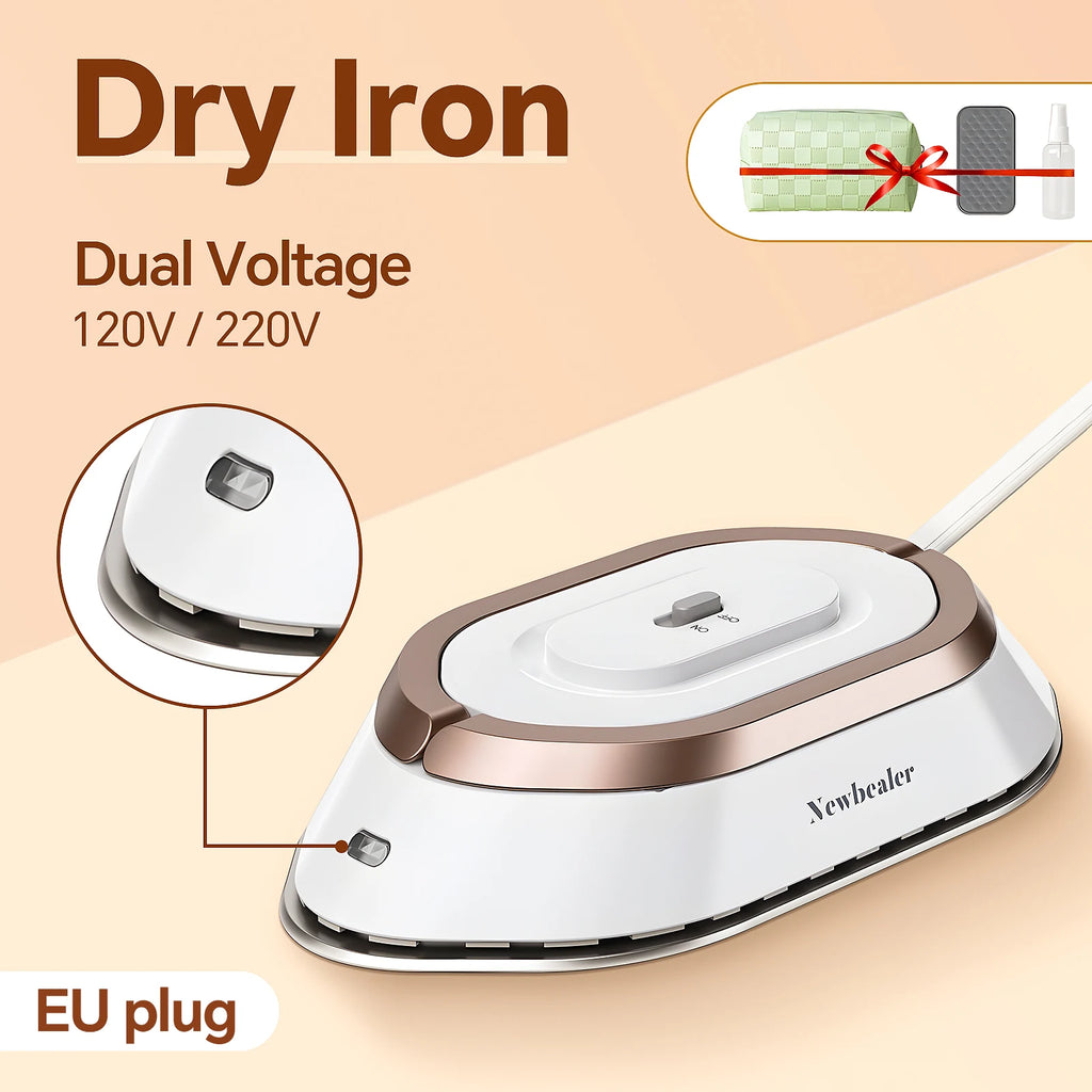 Mini Travel Iron for Clothes Dual Voltage Handle Electric Ironing Machine 30S Fast Heating Dry Wet Irons Garment Household Tools