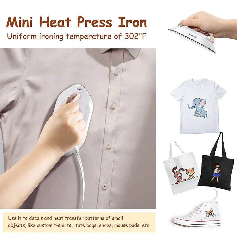 Mini Travel Iron for Clothes Dual Voltage Handle Electric Ironing Machine 30S Fast Heating Dry Wet Irons Garment Household Tools